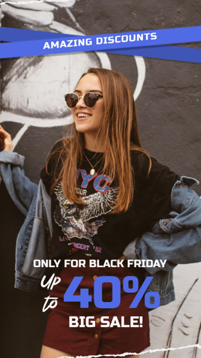 Black Friday-Themed Instagram Story Creator for a Clothing Sale