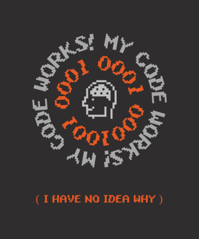 Quote T-Shirt Design Template for Programmers Featuring a Funny Joke