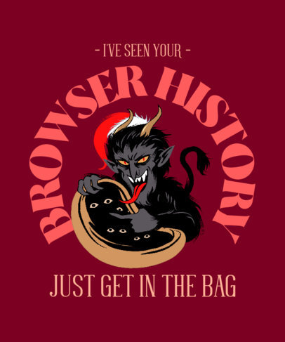 Funny T-Shirt Design Maker With a Christmas Theme Featuring a Krampus Graphic