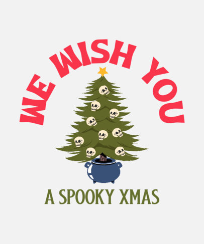 T-Shirt Design Generator Featuring a Christmas Tree and a Clever Quote