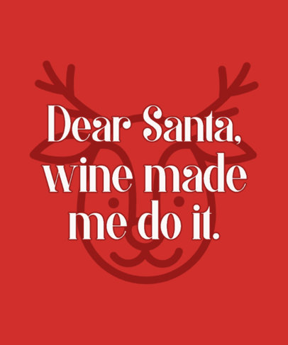Christmas T-Shirt Design Creator Featuring a Reindeer Graphic and a Funny Quote