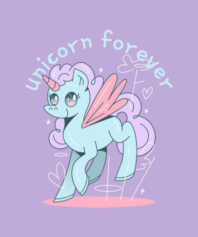 T-Shirt Design Maker Featuring a Fantasy Unicorn Illustration