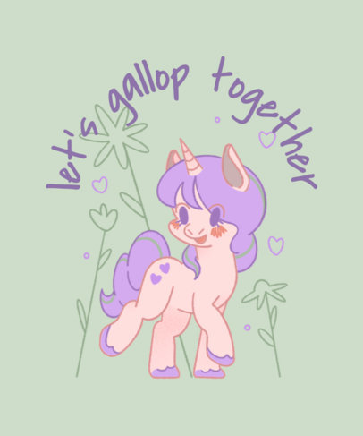 Illustrated T-Shirt Design Maker Featuring a Cute Unicorn 4725b