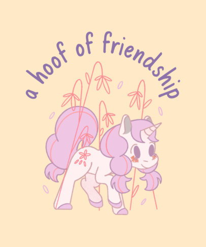 T-Shirt Design Maker With a Friendship Quote and a Unicorn Illustration 4725c