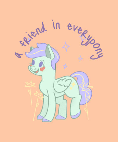 T-Shirt Design Generator Featuring a Cute Pony Illustration 4725d
