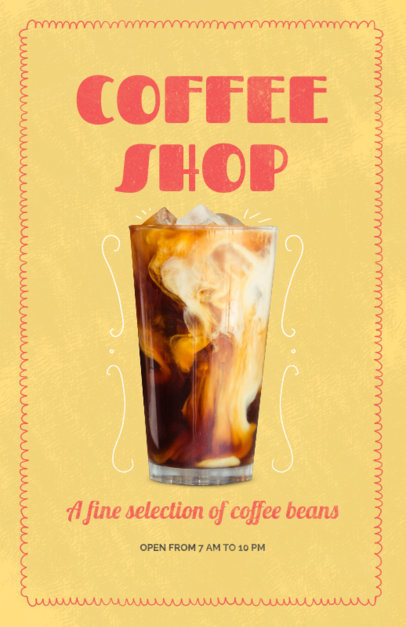Online Flyer Design Generator Featuring an Iced Coffee Clipart 404c