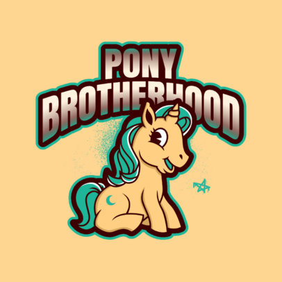 Logo Maker for Gamers Featuring a Cute Pony Illustration