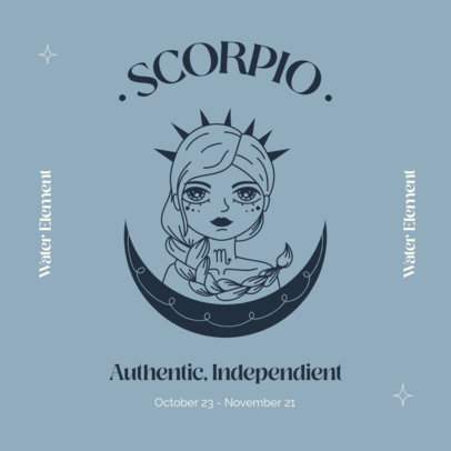 Instagram Post Design Maker for a Carousel with Horoscope Illustrations