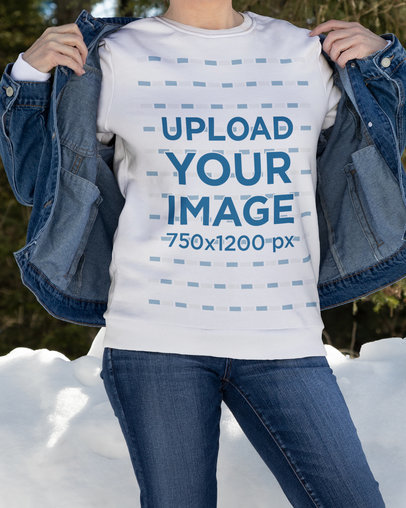 Sweatshirt Mockup Featuring a Woman in a Winter Setting m14843-r-el2