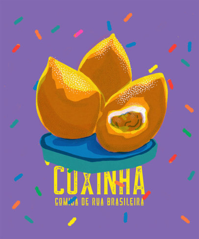 Illustrated T-Shirt Design Maker Featuring Traditional Brazilian Food Graphics
