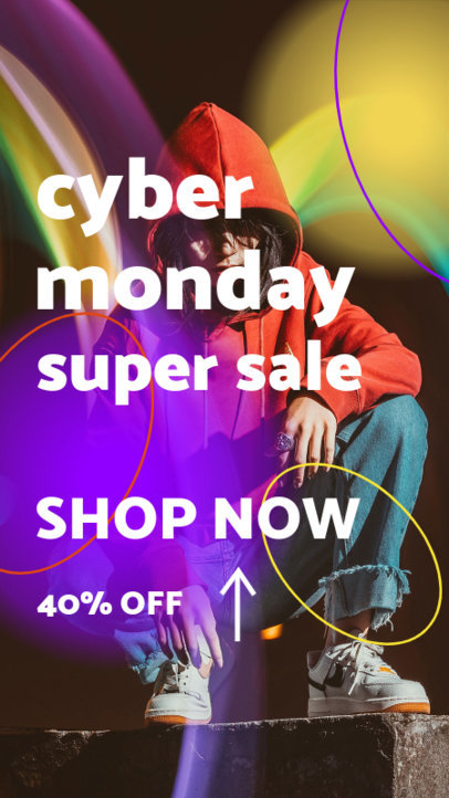 Instagram Story Maker for an Urban Apparel Store Cyber Monday Sale