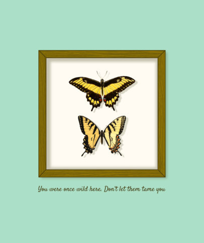 Tote Bag Design Template Featuring Realistic Butterly Illustrations 4548e-el1