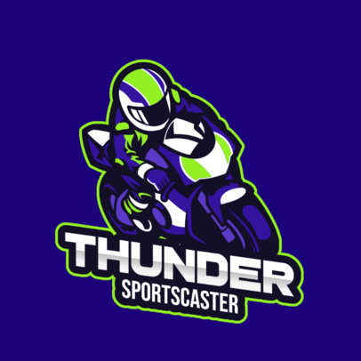 Sportscaster Logo Template Featuring a Sport Bike Graphic
