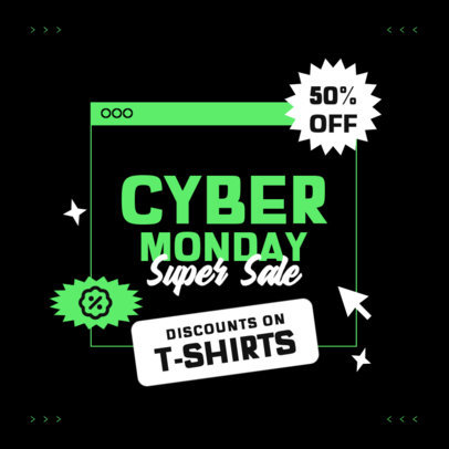 Instagram Post Generator for a T-Shirt Brand's Cyber Monday Super Sale