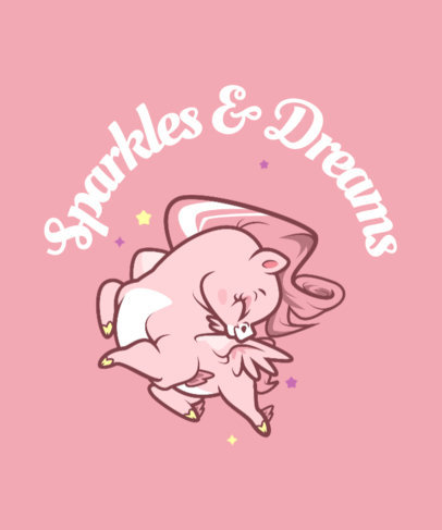 Cute T-Shirt Design Template Inspired by My Little Pony 4726e