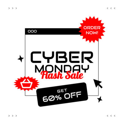 Instagram Post Creator for a Cyber Monday Sale with a Computer Window Graphic