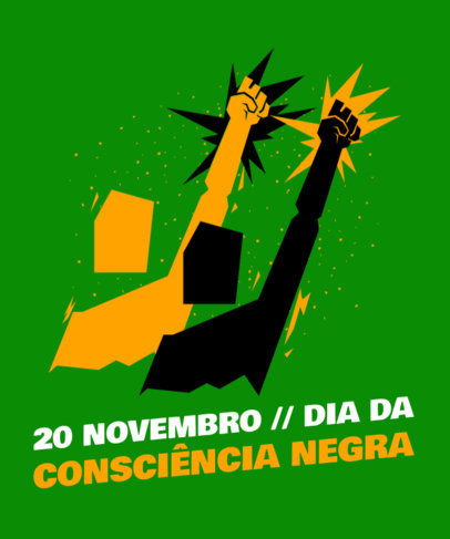 T-Shirt Design Template Featuring a Dia da Consciencia Negra Theme 2040o-4190