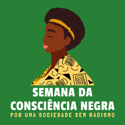 Illustrated Instagram Post Design Maker to Commemorate Semana da Consciencia Negra 3414k-4190