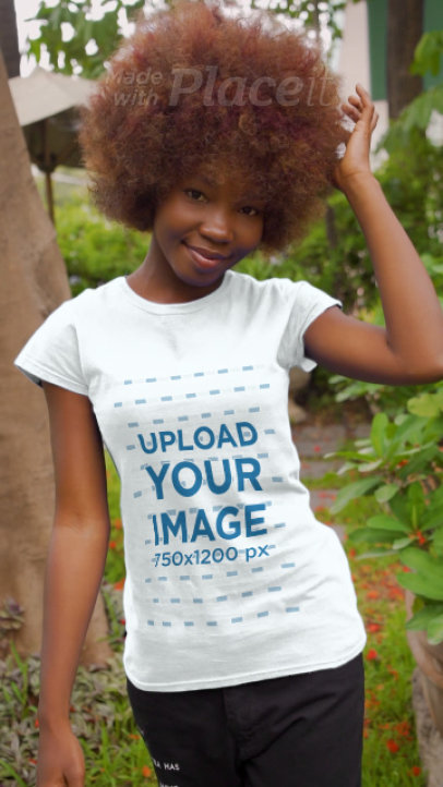 T-Shirt Video of a Happy Woman Enjoying Her Day at a Park