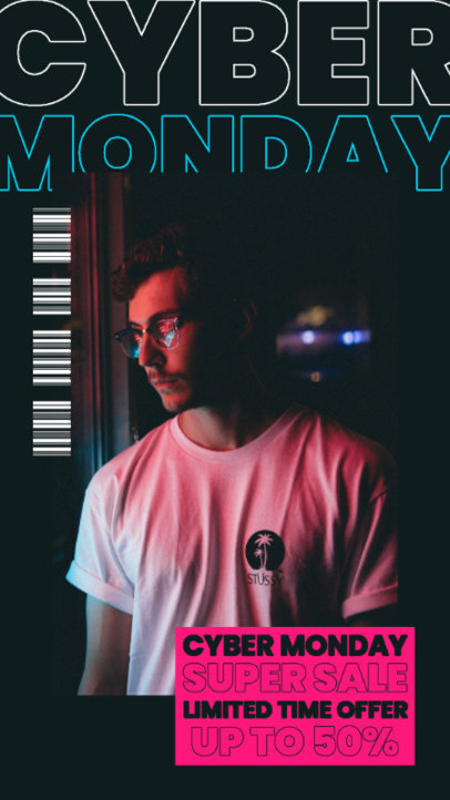 Instagram Story Design Template Featuring a Cyber Monday Theme