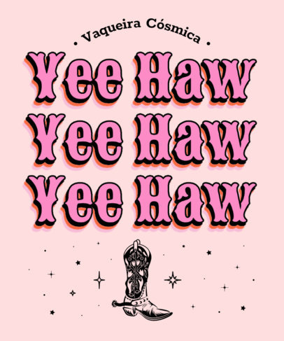 T-Shirt Design Template with a Cosmic Cowboy Theme