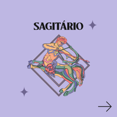 Instagram Post Design Template for a Sagittarius Horoscope