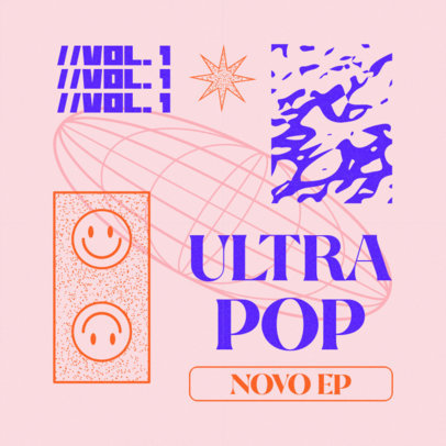 Album Cover Design Template for a Pop Artist With Abstract Graphics