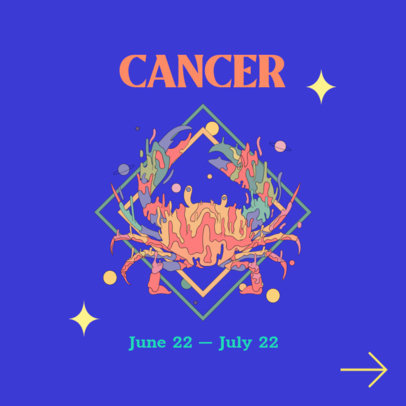 Zodiac-Themed Instagram Post Design Maker Featuring Surreal and Colorful Illustrations