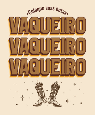 Quote T-Shirt Design Template Featuring Cowboy Boots