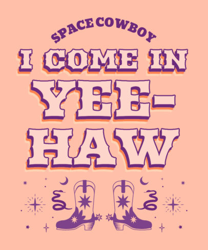 T-Shirt Design Maker with a Graphic of a Space Cowboy's Boots
