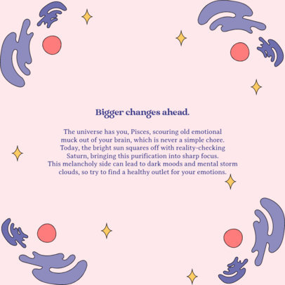 Instagram Post Template for a Carousel Featuring a Pisces Horoscope