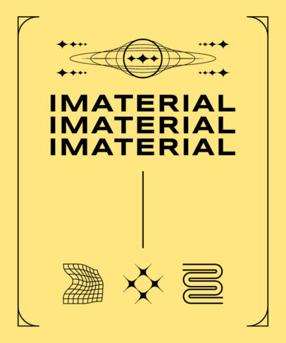 Trendy T-Shirt Design Creator With Abstract Icons and a Frame