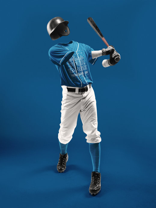 Baseball Uniform Builder - Invisible Man Swinging the Bat