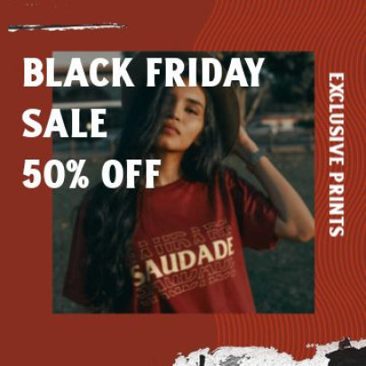 Instagram Post Video Maker for a Black Friday Clothing Sale 3875