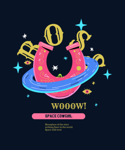 T-Shirt Design Generator with a Graphic of a Western Planet