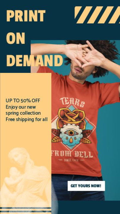 Instagram Story Video for a POD Store Free Shipping Promo Ad 4093