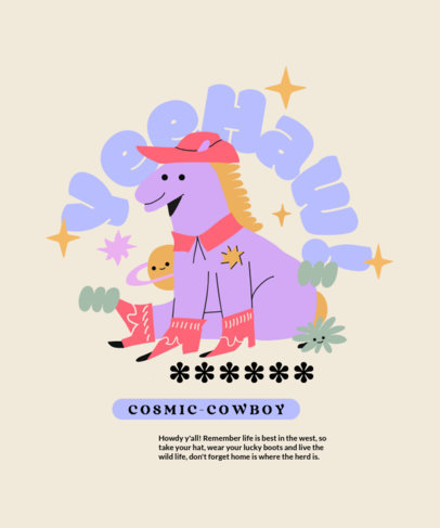 Fun T-Shirt Design Creator with a Space-Western-Themed Graphic
