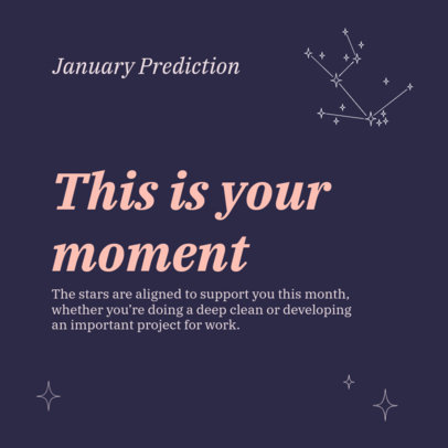 Horoscope-Themed Instagram Post Design Template Featuring a Monthly Prediction