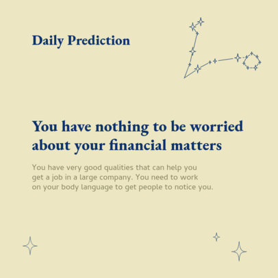 Instagram Post Design Generator for a Zodiac-Themed Carousel With a Daily Prediction