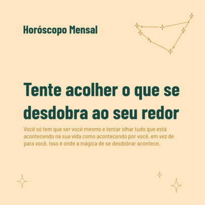 Instagram Post Design Creator With a Monthly Horoscope and Text in Portuguese
