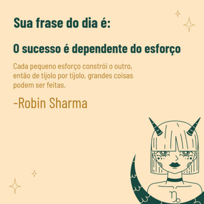 Instagram Post Design Creator for a Quote-of-the-Day Horoscope in Portuguese
