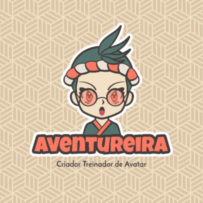 Fun Avatar Logo Template for a Chibi Character Inspired by Pokémon