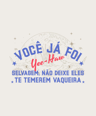 Space Cowboy-Themed T-Shirt Design Generator Featuring a Quote in Portuguese