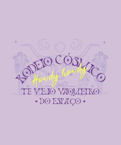 T-Shirt Design Generator Featuring a Cosmic Western Aesthetic and a Quote