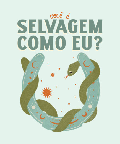 Illustrated T-Shirt Design Maker Featuring a Snake Around a Horseshoe 4182f