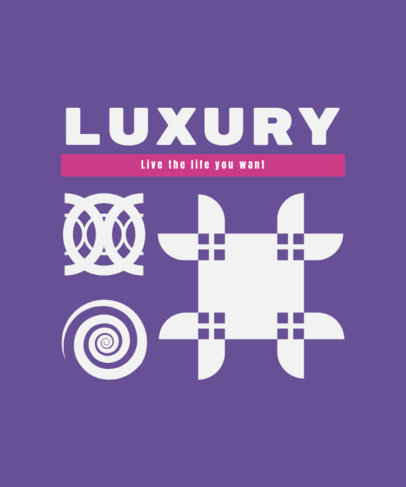 Trendy T-Shirt Design Template Featuring Abstract Shapes and Graphics