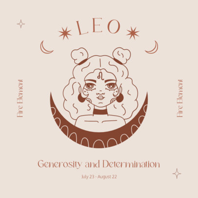 Astrology-Themed Instagram Post Design Maker With an Illustration Style