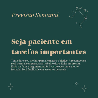Astrology-Themed Instagram Post Design Template Featuring a Weekly Prediction and a Carousel Layout