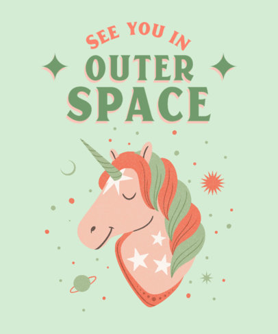 Illustrated T-Shirt Design Creator Featuring a Cute Unicorn 4182c