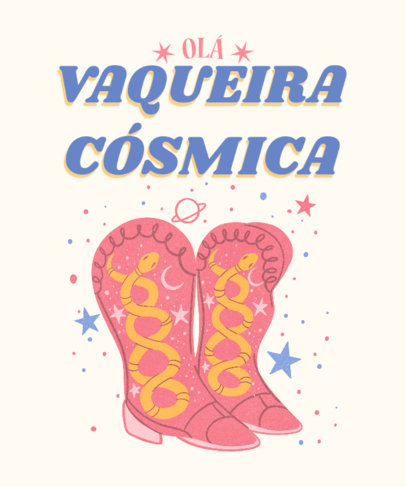 T-Shirt Design Generator Featuring Illustrated Space Cowgirl Boots 4182e
